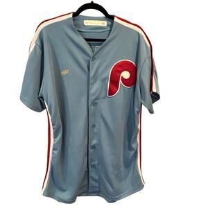 Nike Phillies Nick Castellanos Blue Jersey Cooperstown Collection Men's Large